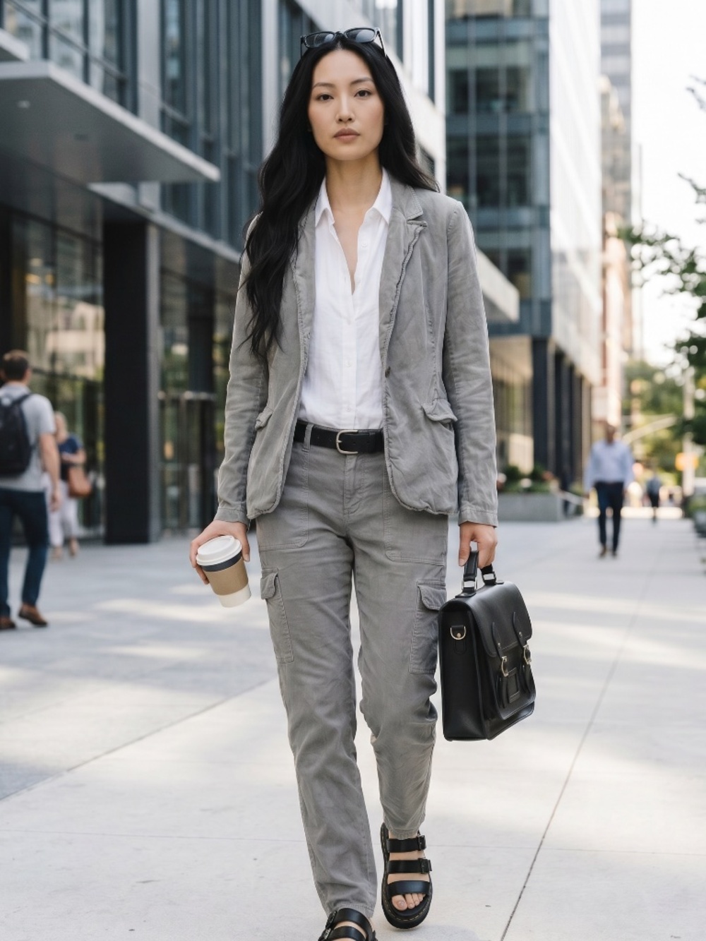 Bella Dahl dove gray 100% tencel Summer blazer